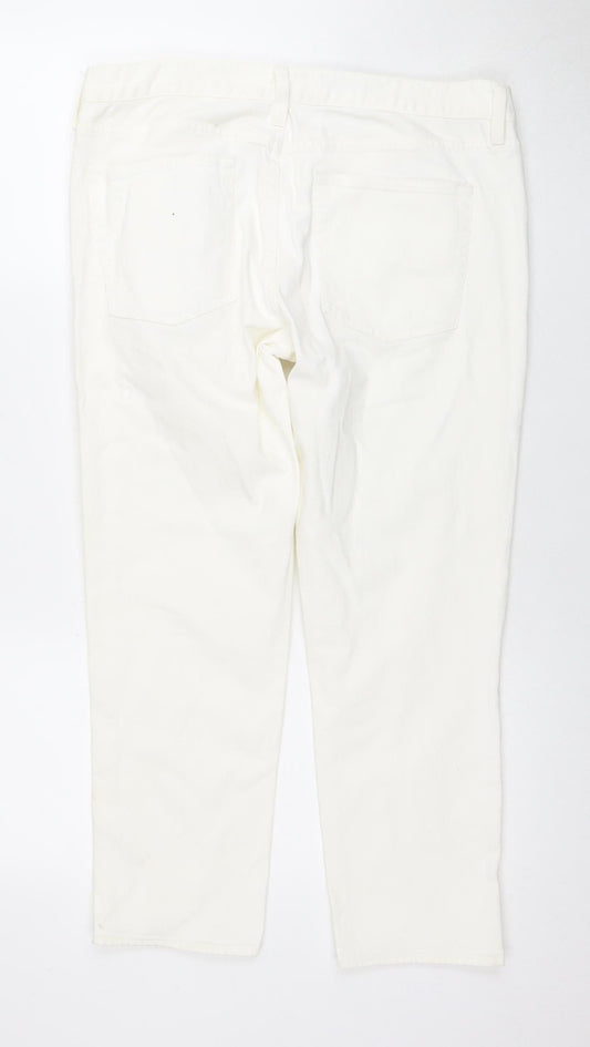 Womens UK Size UK 4 J.CREW Cropped White Jeans
