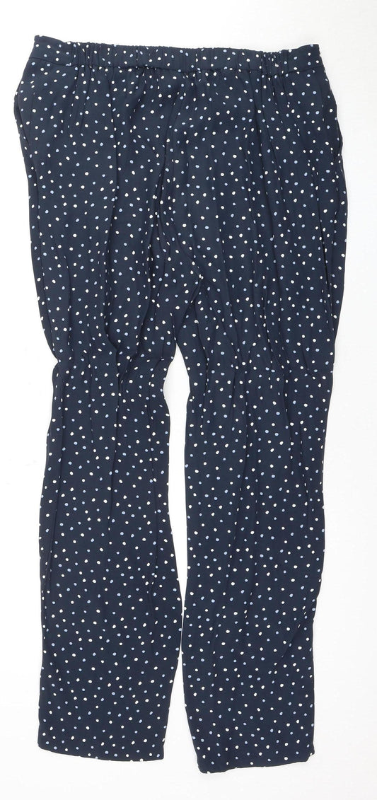 Laura Ashley Women's Blue Polka Dot Trousers - Size 12
