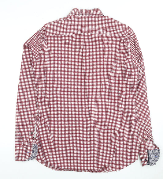 Mens UK Collar Size M Jeff Banks Smart Red Dress Shirt