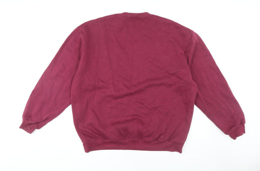 Mens UK Size L boohooMAN Red Pullover Sweatshirt