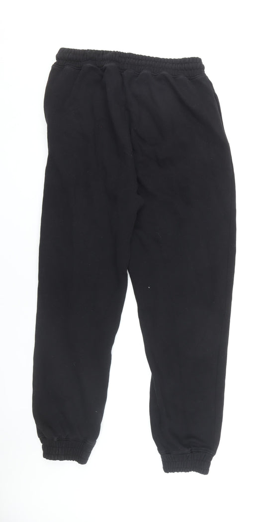 Womens UK Size M PRETTYLITTLETHING Relaxed Fit Jogger Black Trousers