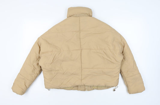 boohoo Beige Short Puffer Jacket Women Tall Size 6