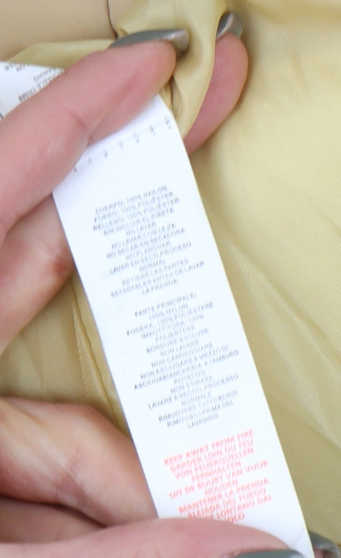 boohoo Beige Short Puffer Jacket Women Tall Size 6