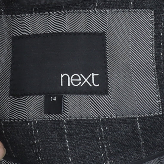 Next Women's Grey Wool Blazer - Size 14, Pinstripe