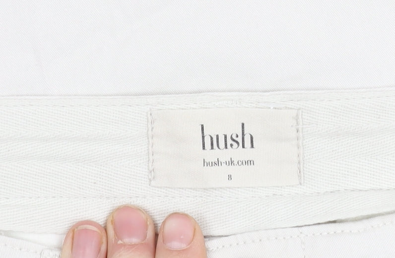 Hush Women's White Trousers Size 8 Cotton Blend