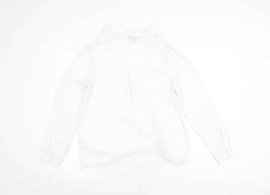 New Look Women's White Wrap Top, Size 10, V-Neck