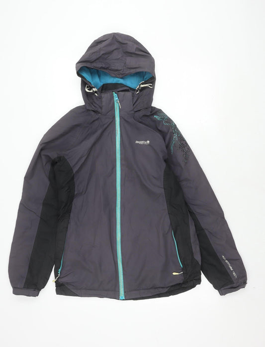 Additional front view of Regatta Women's Black Waterproof Track Jacket, size 10