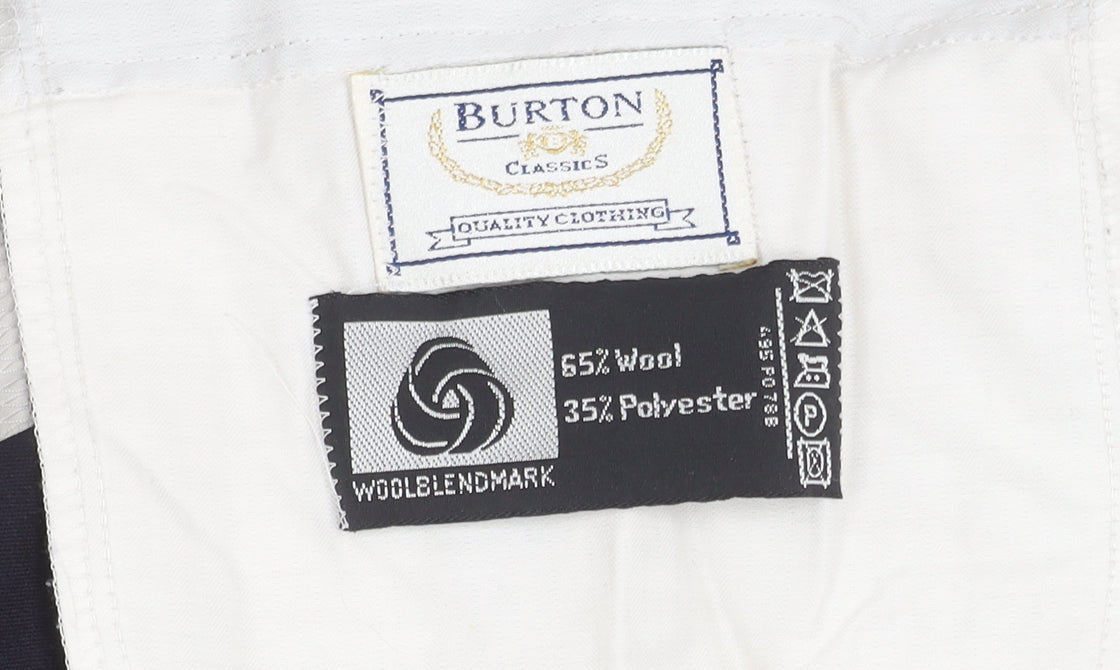Mens UK Size 36L Burton Dress Pants Black Trousers