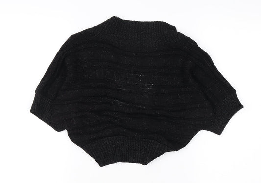 Womens UK Size M/L Quiz Black Shrug Jumper