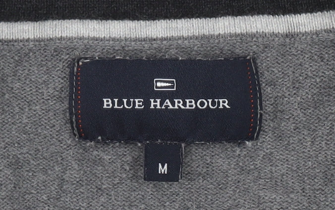 Blue Harbour Men's Grey Cardigan, Size M, Cotton