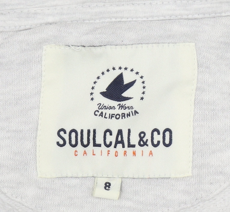 SoulCal&Co Women's Grey Hooded Basic Jacket Size 8