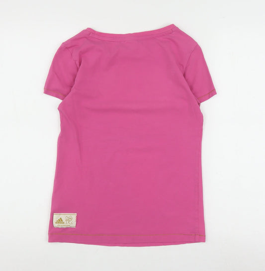 Adidas Pink Women's T-Shirt, Size 6, Olympic Theme