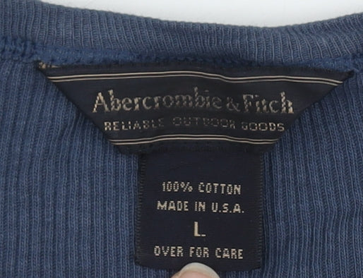 Abercrombie & Fitch Unisex Blue Long Sleeve Top L