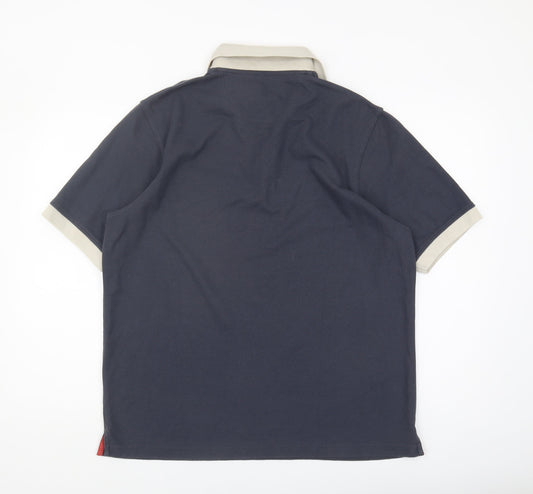 Farah Men's Blue L Polo Shirt Button Down Casual