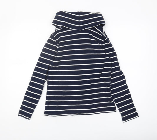 Cotton Traders Women's Blue Striped T-Shirt UK 8