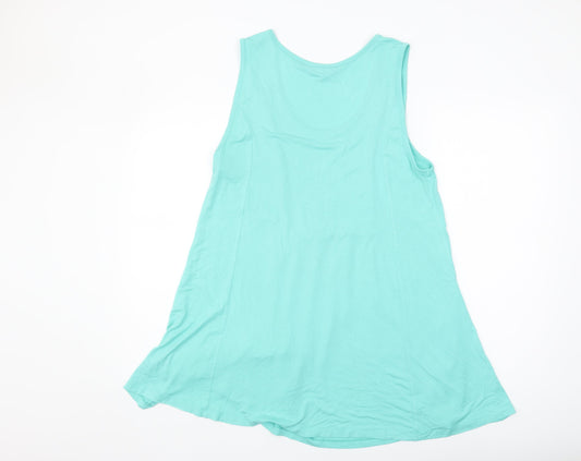 Capsule Women's Green Tank Top, Size 18, Scoop Neck