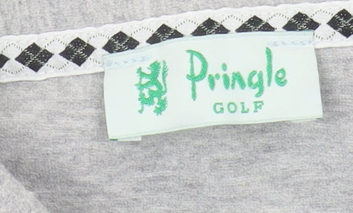 Pringle Golf Unisex Grey Collared Top, Size L Casual Zip