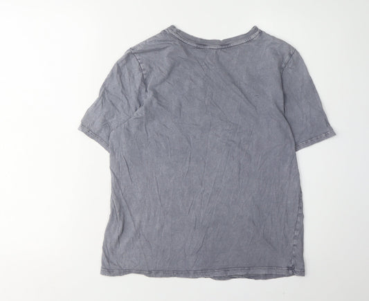 Unisex Adults UK Size XS H&M Grey Basic T-Shirt
