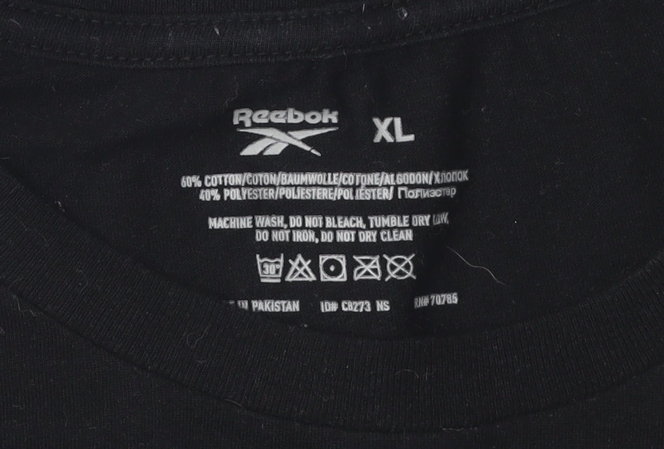 Reebok Men's XL Black Crew Neck T-Shirt