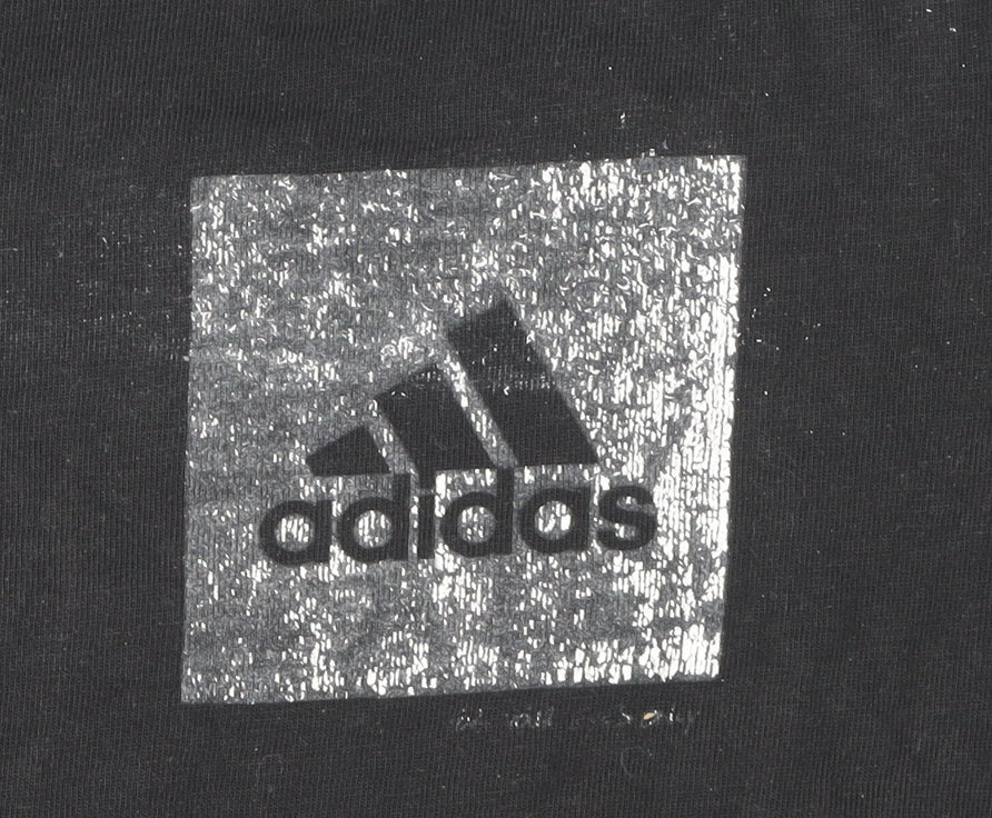 Adidas Men's Black Cotton Logo T-Shirt Size S