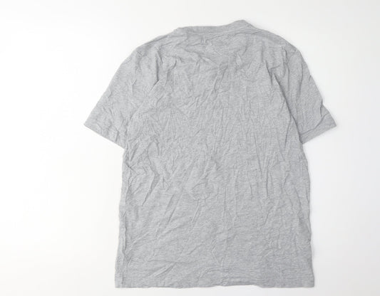 Adidas Men's Grey Cotton Crew Neck T-Shirt S