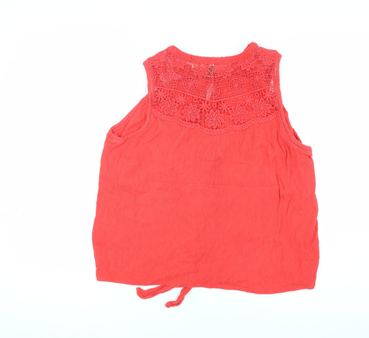 Womens UK Size 10 Superdry Red Tunic Blouse