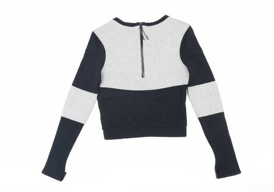 Nike Women's Black & Grey Colourblock Pullover Sweatshirt XS