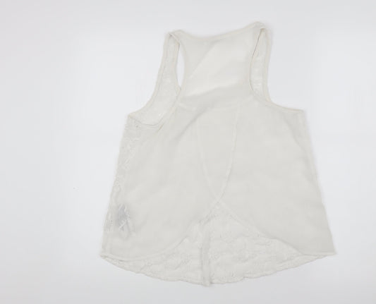 Abercrombie & Fitch Women's White Lace Tank Small