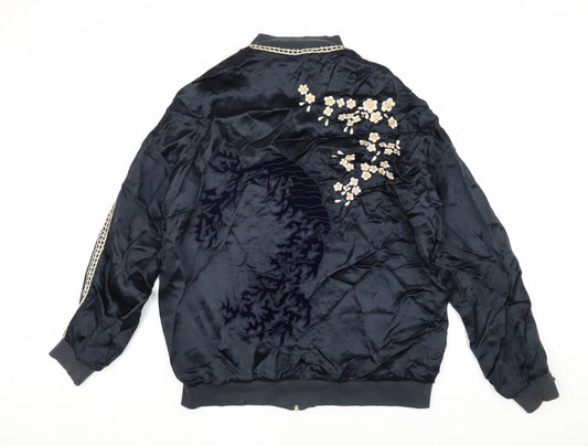 Unisex Adults UK Size S Light Before Dark Blue Bomber Jacket