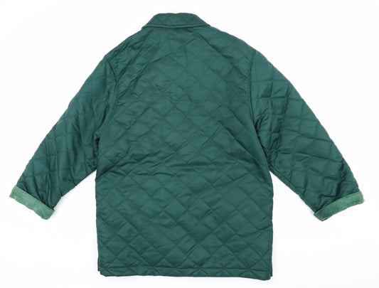 Womens UK Size 10 Marks and Spencer Green Quilted Coat