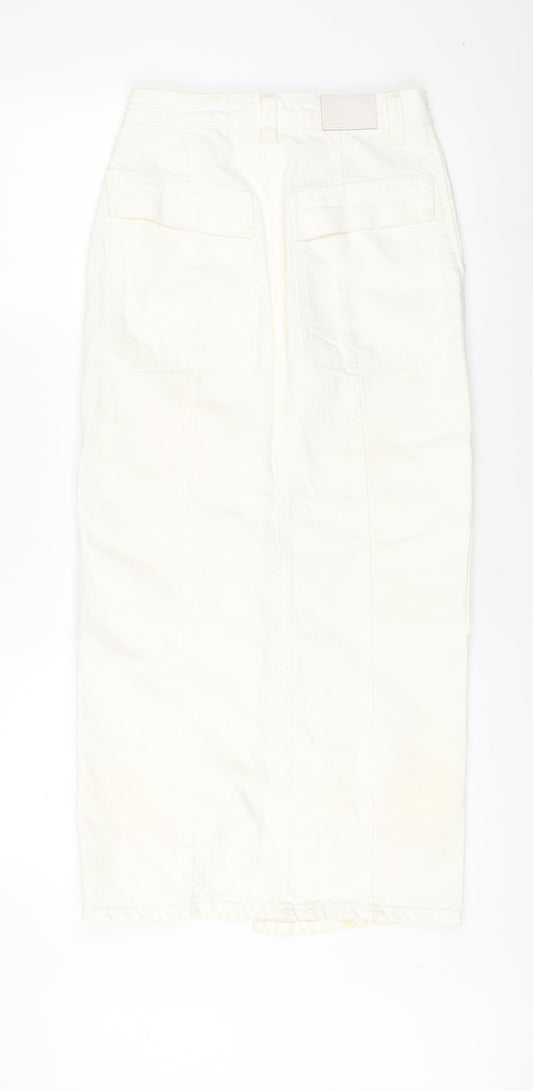Mint Velvet Women's White Cargo Midi Skirt Size 6