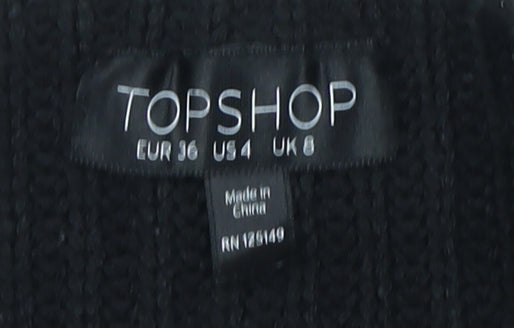 Womens UK Size 8 Topshop Black Pullover Jumper