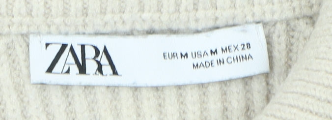 Womens UK Size M Zara Beige Pullover Jumper
