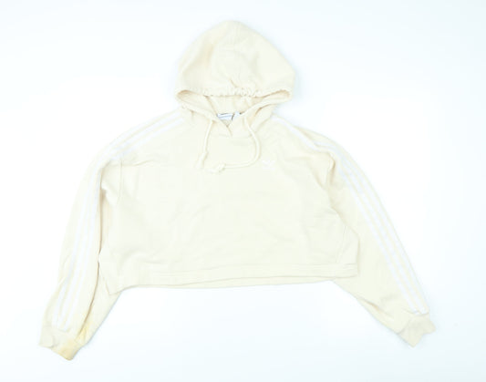 Additional front view of Adidas Women's Beige Pullover Hoodie, size S, - Casual Activewear