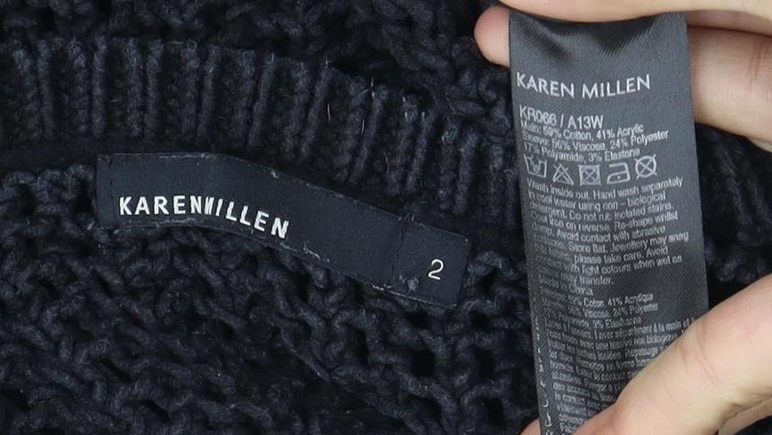 Womens UK Size 4 Karen Millen Black Pullover Jumper