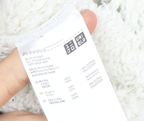 Womens UK Size S Uniqlo White Hooded Jacket
