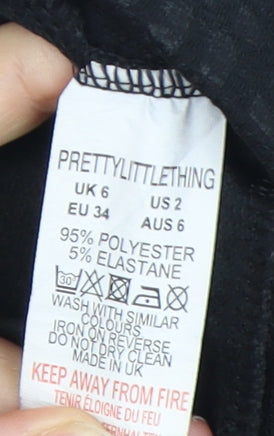 Womens UK Size 6 PRETTYLITTLETHING Black Trousers