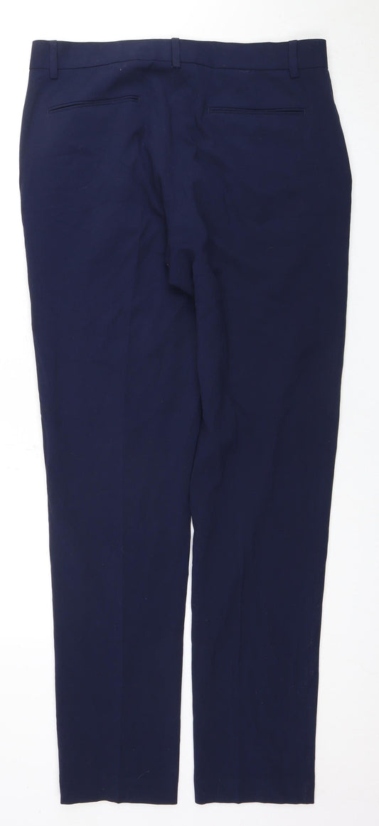 Additional front view of ASOS Men's Blue Trousers, Polyester Blend, Regular Fit 34"W 34"L