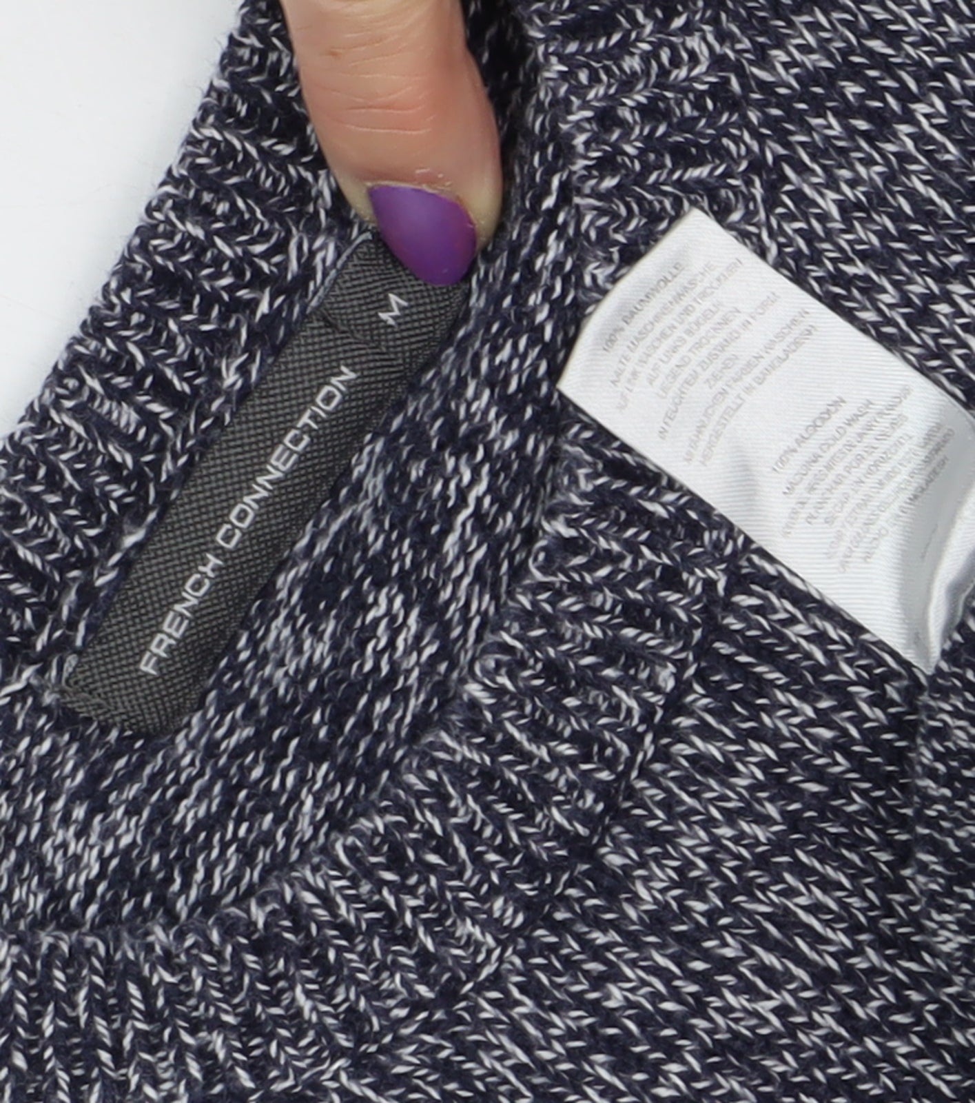 French Connection Men's Blue Wool Blend Pullover Jumper M