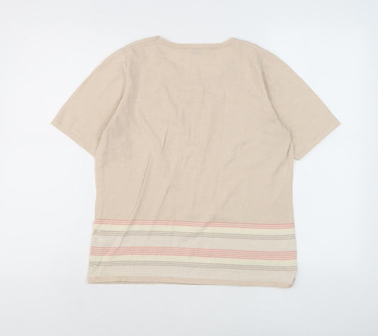 Eastex Women's Beige Striped Pullover Jumper M