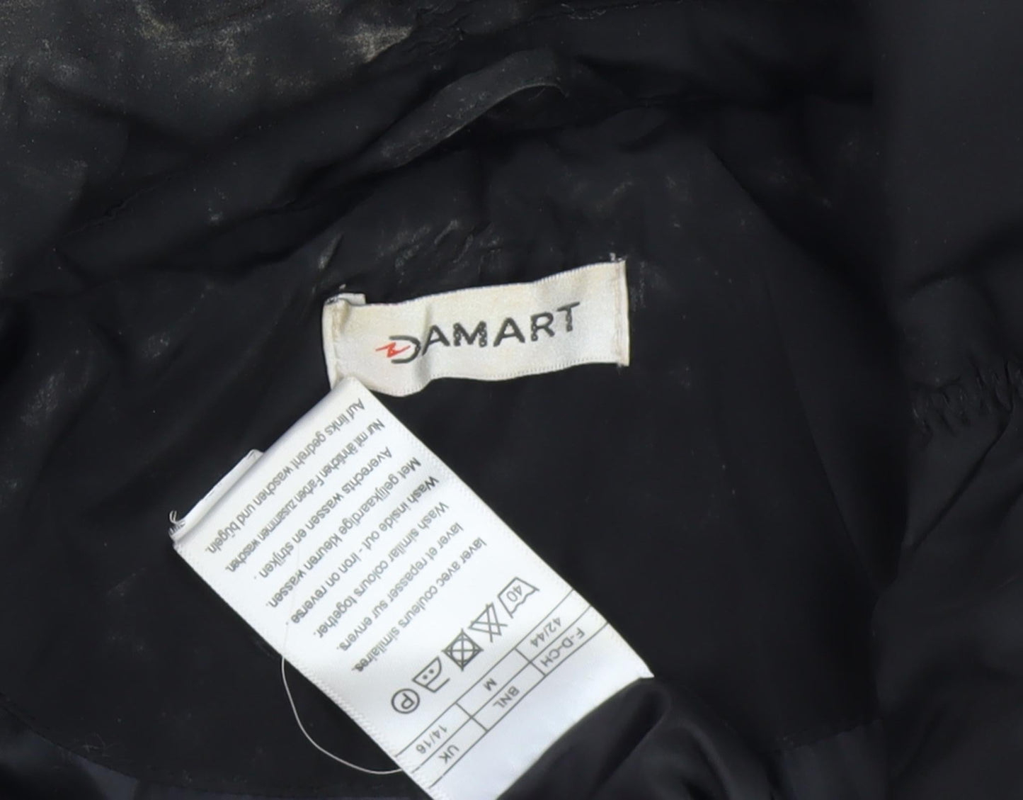 Damart Women's Black Mid-Length Hooded Coat - Size 12