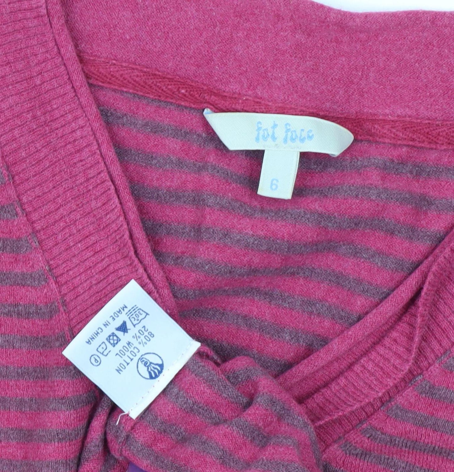Womens UK Size 6 Fat Face Pink Pullover Jumper
