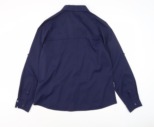 Mountain Warehouse Women's Blue Button-Up Shirt Size 16