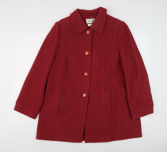 Womens UK Size 12 Eastex Red Overcoat