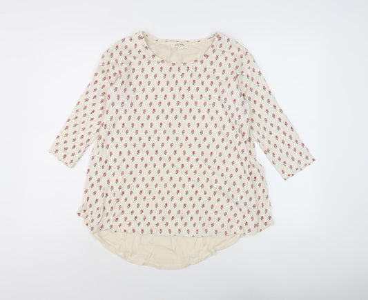 Womens UK Size 10 Fat Face Ivory Tunic Blouse