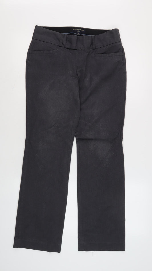 Womens UK Size 4 Banana Republic Slim Fit Business Casual Black Trousers