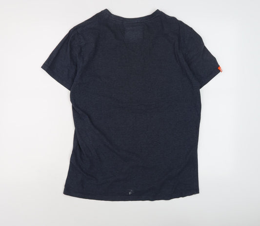 Superdry Men's Blue Striped Short Sleeve T-Shirt M