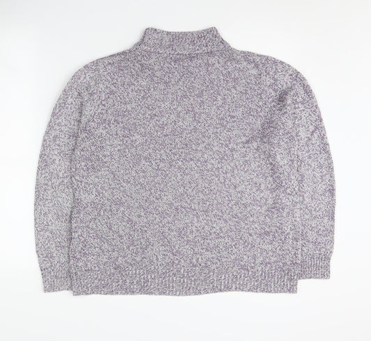 Damart Women's Purple Mock Neck Acrylic Jumper Size 16