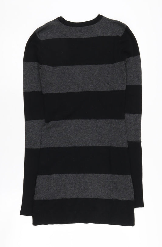French Connection Women Black Striped Knit Dress Size 6