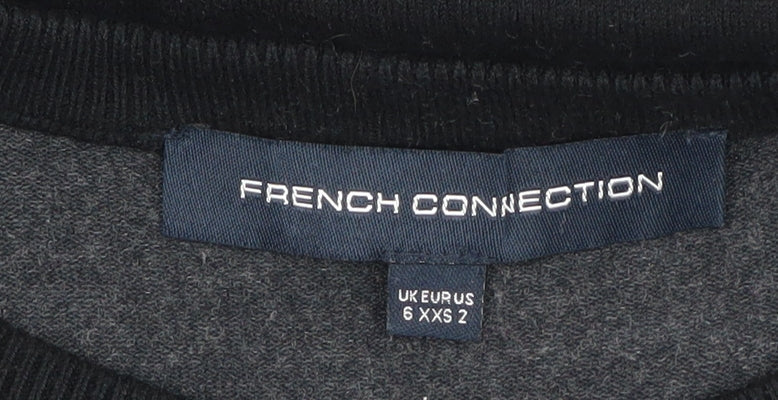 French Connection Women Black Striped Knit Dress Size 6